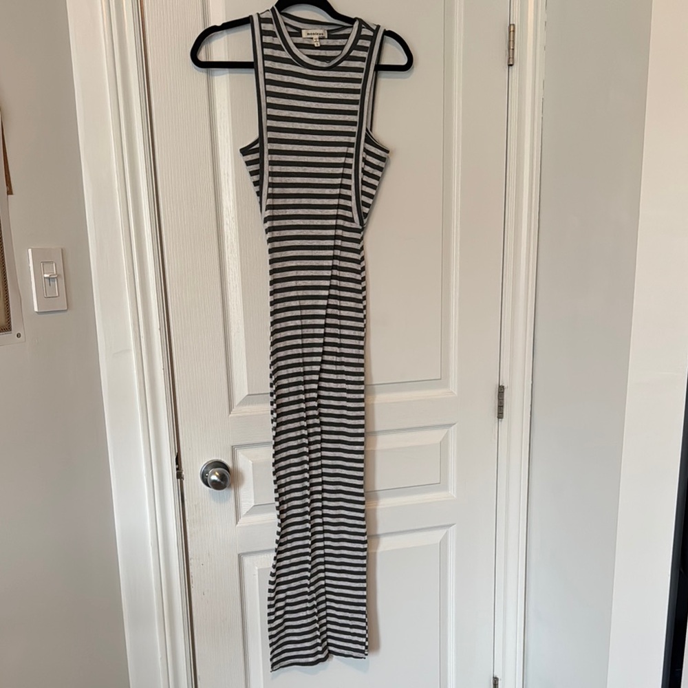 Striped Black and White Sleeveless Dress